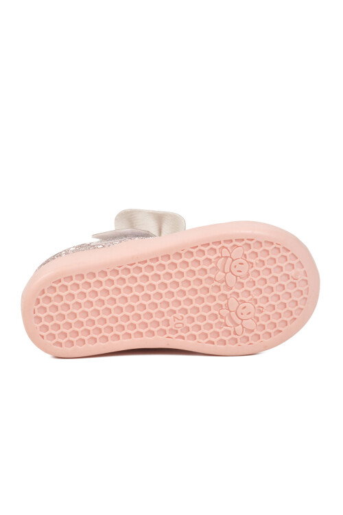 Pudra Cırtlı Hafif Fiyonk Detaylı Anatomik Bebek Ayakkabı Darla İA