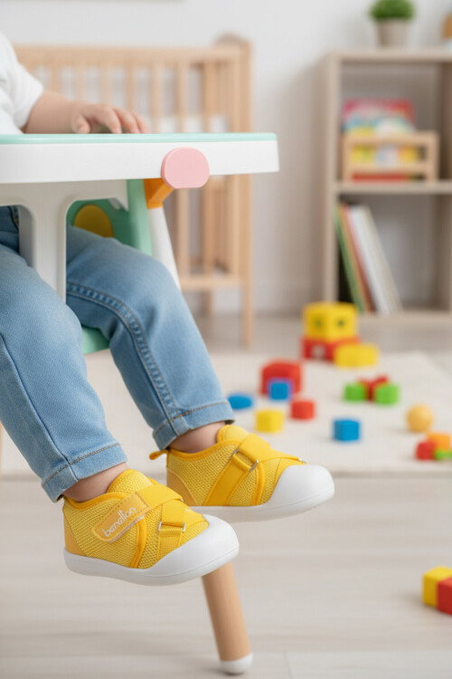 Sarı Cırtlı Hafif Bebek Günlük Ayakkabı BN-1254 B