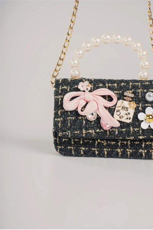 Siyah Altın Kadın El ve Omuz Çantası 17942