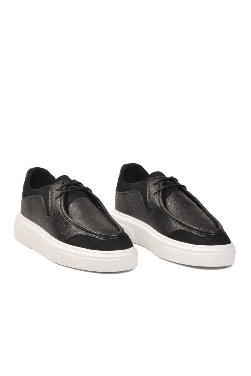 Siyah Beyaz Bağcıklı Erkek Casual Ayakkabı 586 M