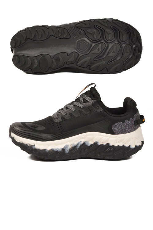 Siyah Beyaz Fileli Hafif Esnek Hafızalı Taban Unisex Spor Ayakkabı Flystep G