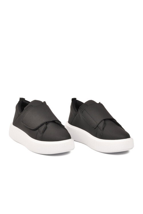 Siyah Beyaz Cırtlı Hafif Kadın Spor Ayakkabı 2056 G