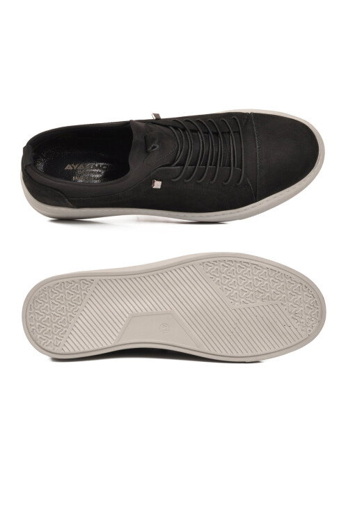 Siyah Buz Hakiki Deri Erkek Casual Ayakkabı 818 M