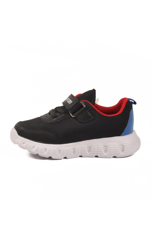 Siyah Cırtlı Işıklı Hafif Unisex Çocuk Spor Ayakkabı 1015 P