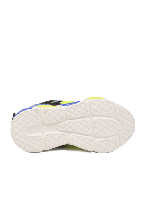 Siyah Misina Bağcıklı Işıklı Fileli Hafif Erkek Çocuk Spor Ayakkabı Leon P