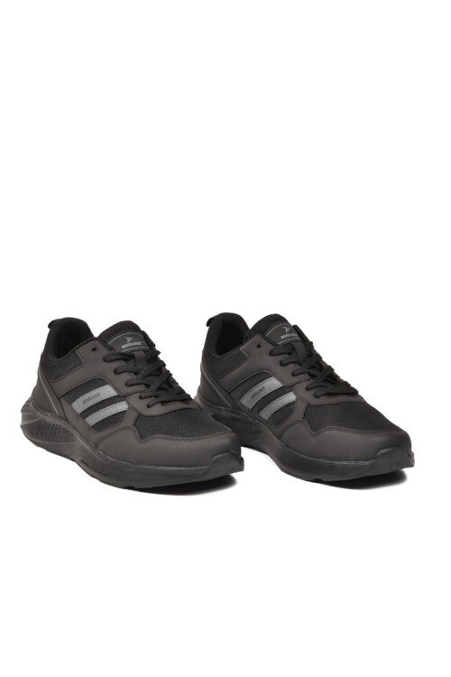 Siyah Füme Fileli Hafif Büyük Numara Erkek Spor Ayakkabı 1548 M