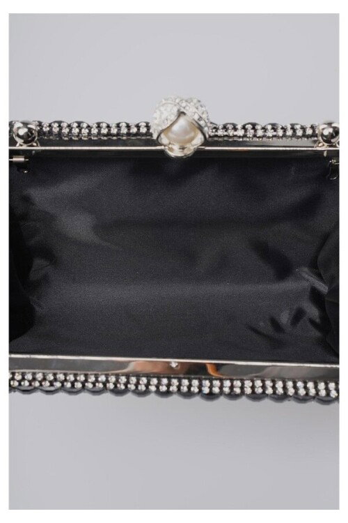 Siyah Gümüş Kadın Omuz Askılı El Çantası 17874