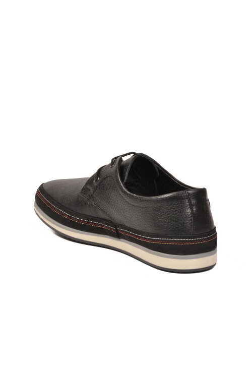 Black Genuine Leather Mens Casual Shoes 62333 M
