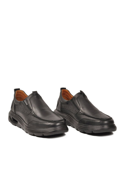 Erkek Siyah Hakiki Deri Ortopedik Casual Ayakkabı 255301 M