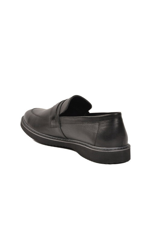 Siyah Hakiki Deri Büyük Numara Erkek Casual Ayakkabı 2596 M