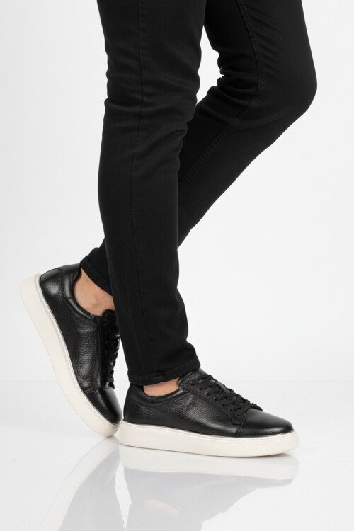 Premium Siyah Hakiki Deri Erkek Casual Ayakkabı 2689 M