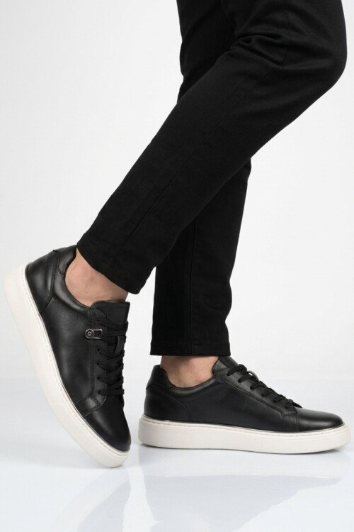 Siyah Hakiki Deri Erkek Casual Ayakkabı 2692 M