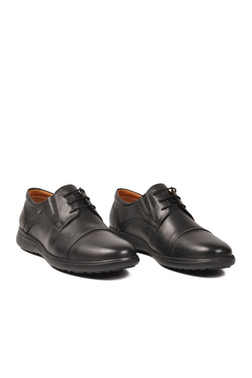 Siyah Hakiki Deri Ortopedik Erkek Casual Ayakkabı 341801 M