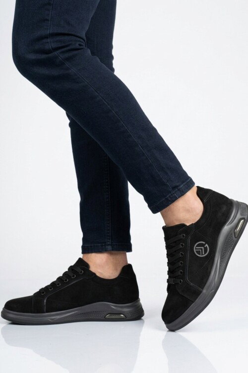 Siyah Hakiki Deri Erkek Casual Ayakkabı 6Y2801-9676 M