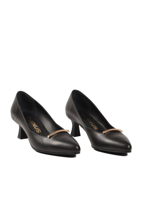 Siyah İnce Kısa Topuklu Kadın Abiye Ayakkabı 26532529Y Z