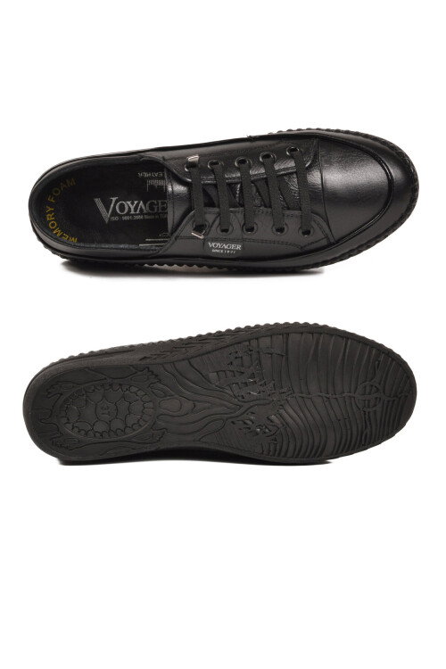 Siyah Hakiki Deri Anatomik Kadın Casual Ayakkabı Z536 Z