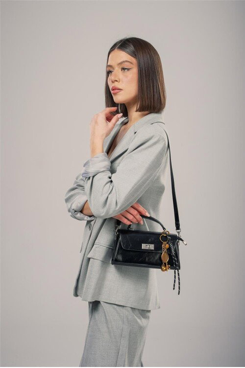 Siyah Kadın El ve Omuz Çantası 18021