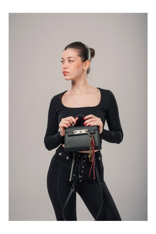 Siyah Kadın El ve Omuz Çantası 18036