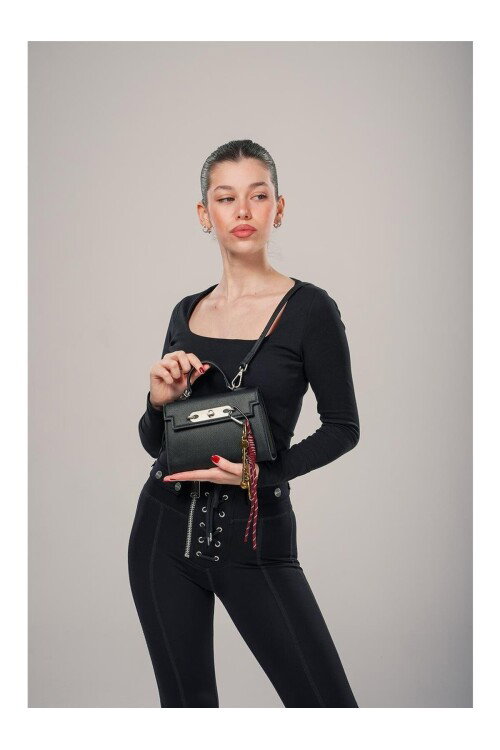 Siyah Kadın El ve Omuz Çantası 18036