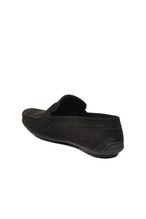 Siyah Nubuk Hakiki Deri Erkek Casual Ayakkabı 90305 M