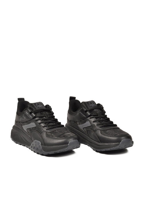 Siyah Bağcıklı Hafızalı Taban Hafif Erkek Spor Ayakkabı BNI-11504 M