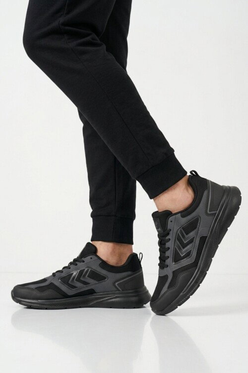 Siyah-Siyah Fileli Hafif Esnek Unisex Spor Ayakkabı 900895 Hml Rush II