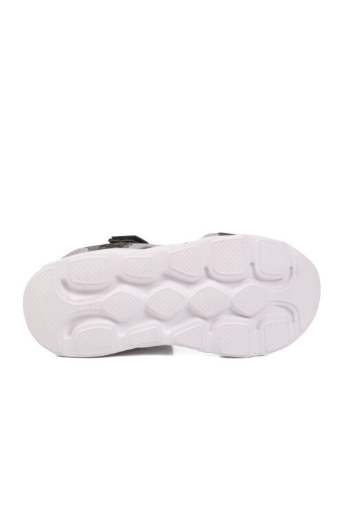 Siyah Cırtlı Işıklı Hafif Unisex Çocuk Sandalet Sage F