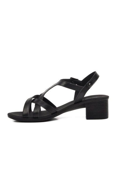 Siyah Kadın Topuklu Sandalet 32002 Demy Z