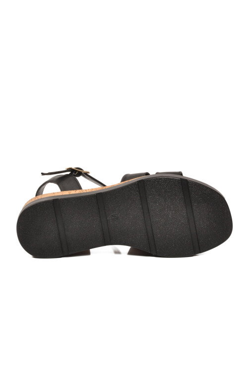 Kadın Siyah Hafif Topuklu Sandalet 35181 G