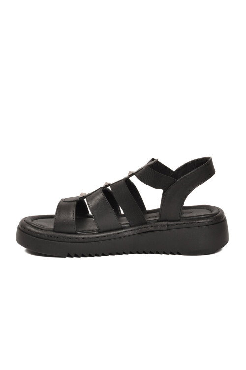 Kadın Siyah Hafif Bilekten Elastik Sandalet 35397 G