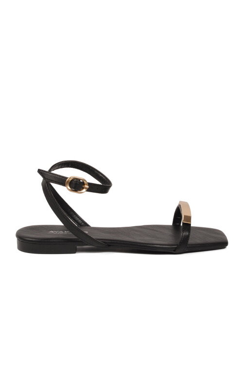 Siyah Hafif İnce Tabanlı Kadın Sandalet 513106 Z