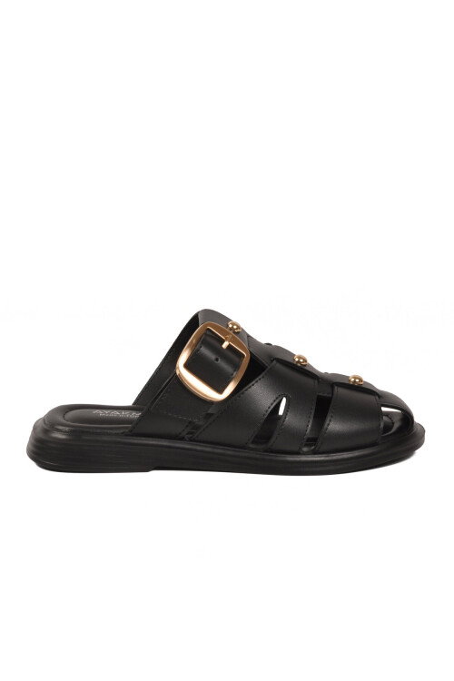 Siyah Yumuşak Tabanlı Önü Kapalı Kadın Terlik 322224 Z