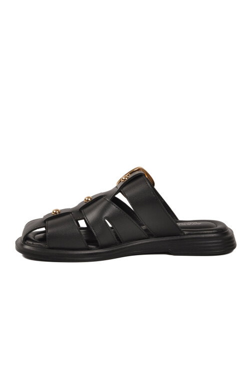 Siyah Yumuşak Tabanlı Önü Kapalı Kadın Terlik 322224 Z