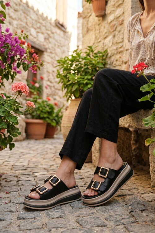 Siyah Hafif Yumuşak Taban Kadın Terlik 457303 Z