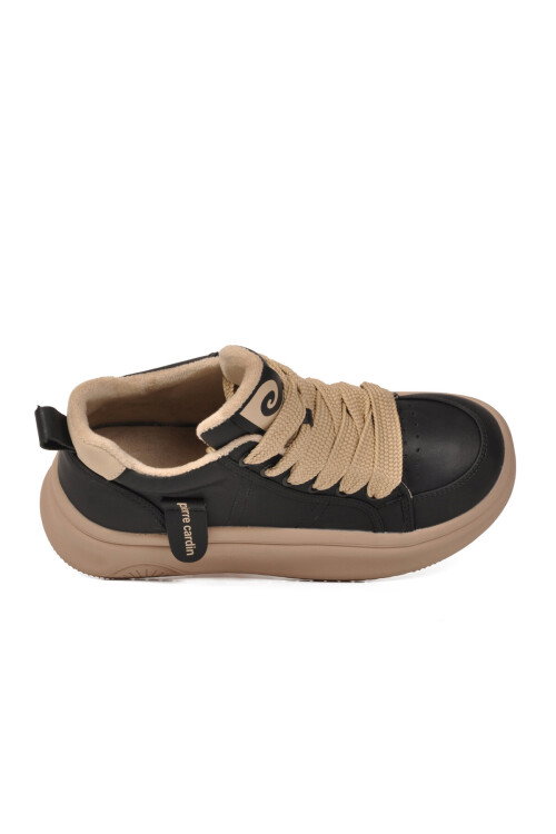 Siyah Bilek Boy Kaymaz Taban Kadın Bağcıklı Sneaker 11517 G