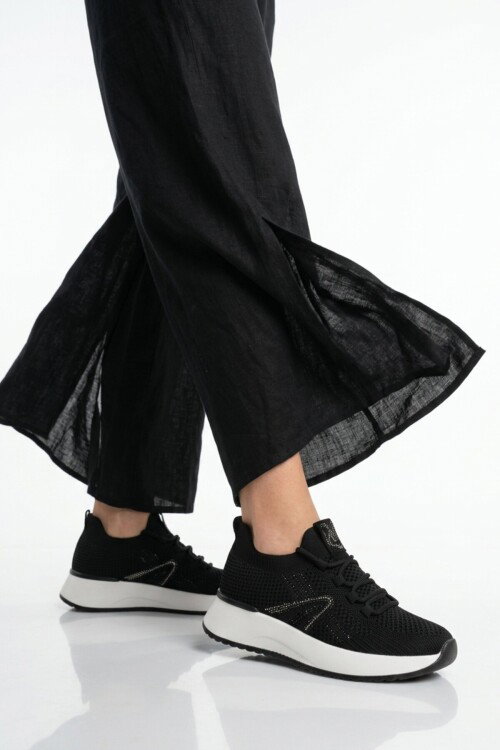 Siyah Anorak Hafif Bağcıklı Kadın Casual Ayakkabı 2058 G