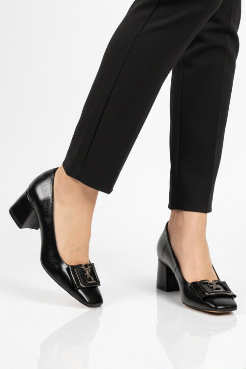 Siyah Topuklu Kadın Abiye Ayakkabı 357209 Z