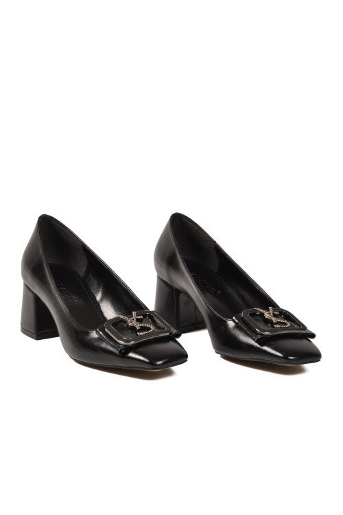 Siyah Topuklu Kadın Abiye Ayakkabı 357209 Z