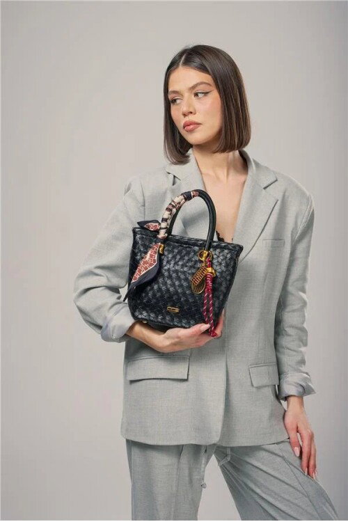 Siyah Kadın El ve Omuz Çantası 18044