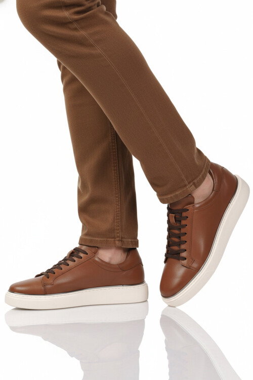 Premium Taba Hakiki Deri Erkek Casual Ayakkabı 2689 M