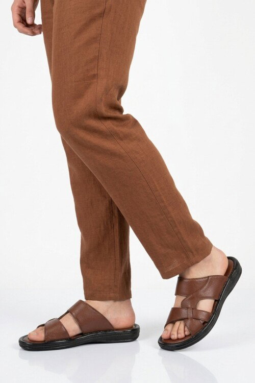 Taba Hakiki Deri Yumuşak Taban Erkek Terlik 8521 M