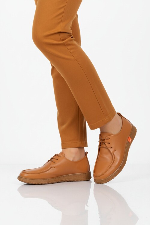 Taba Hakiki Deri Kadın Casual Ayakkabı 2005 Z