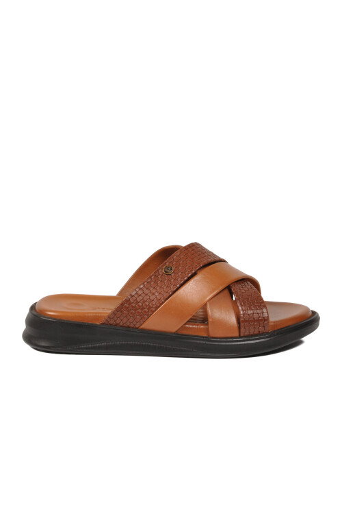 Taba Hakiki Deri Erkek Terlik PC-7336 M