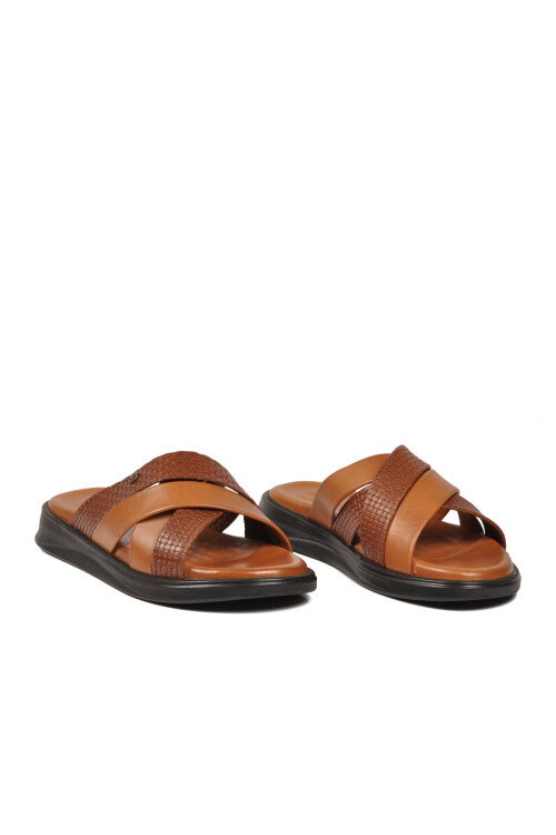 Taba Hakiki Deri Erkek Terlik PC-7336 M