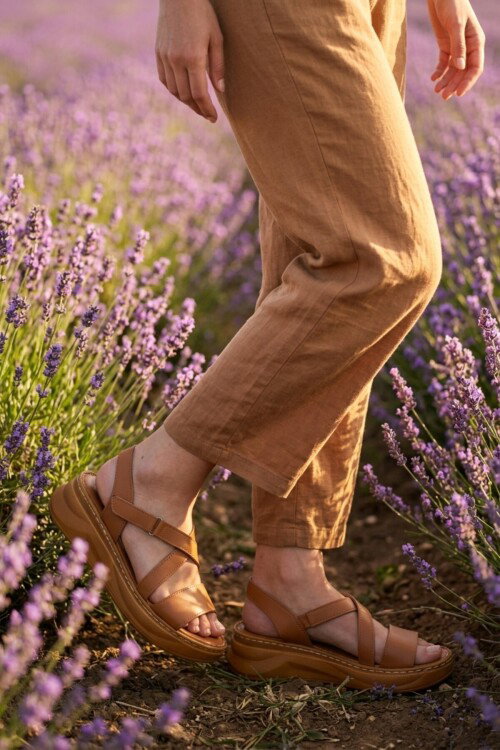 Taba Yumuşak Tabanlı Kadın Topuklu Sandalet 492123 Z