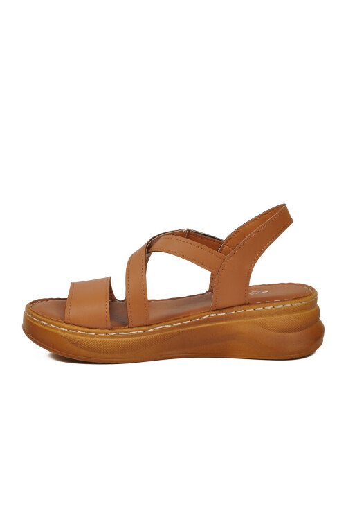 Taba Yumuşak Tabanlı Kadın Topuklu Sandalet 492123 Z