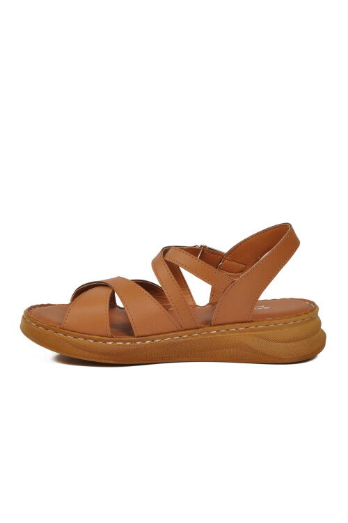 Taba Hafif Yumuşak Tabanlı Cırtlı Kadın Sandalet 492142 Z