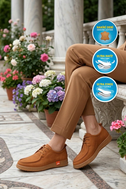 Tarçın Nubuk Hakiki Deri Kadın Casual Ayakkabı 2005 Z