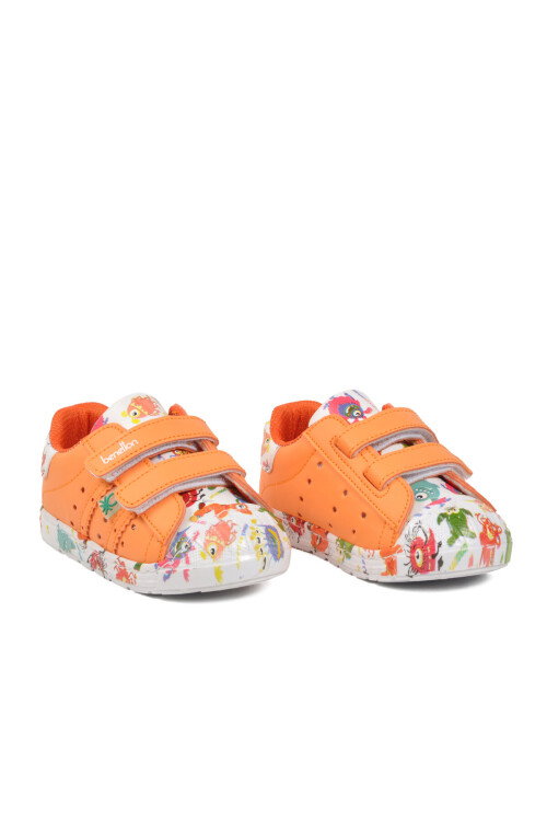 Turuncu Cırtlı Hafif Bebek Spor Ayakkabı BN-30965 B