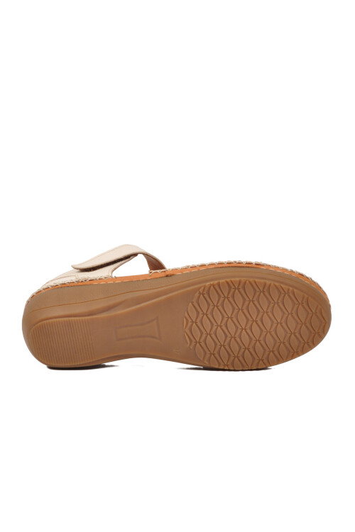Beige Genuine Leather Womens Sandals 25190247Y Z